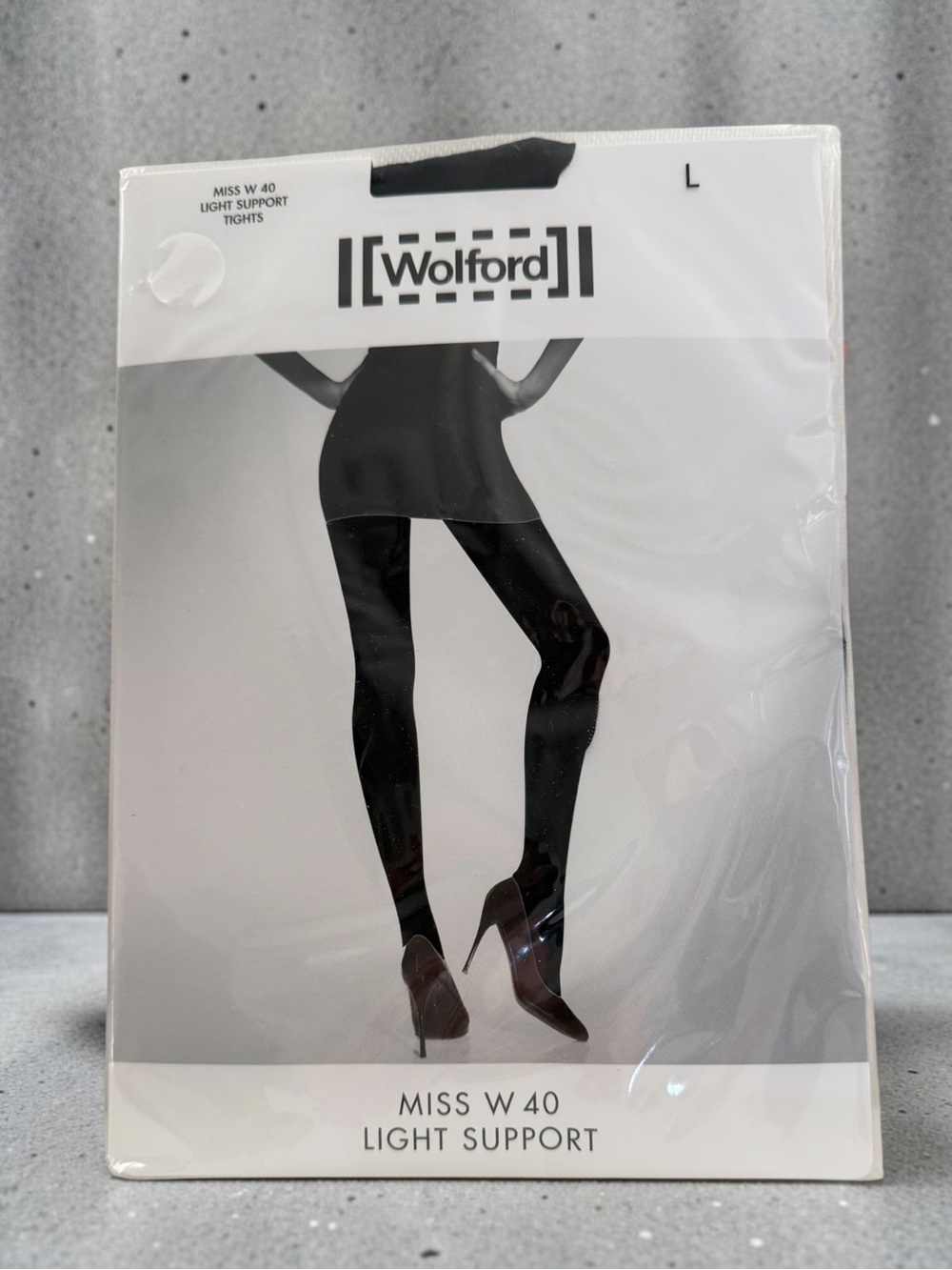 New! WOLFORD Black MISS W 40 LIGHT SUPPORT TIGHTS Size LARGE